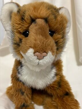 Douglas Cuddle Toy Plush Bengal Tiger Cub #1869 Brown & White 15” “Pancake “